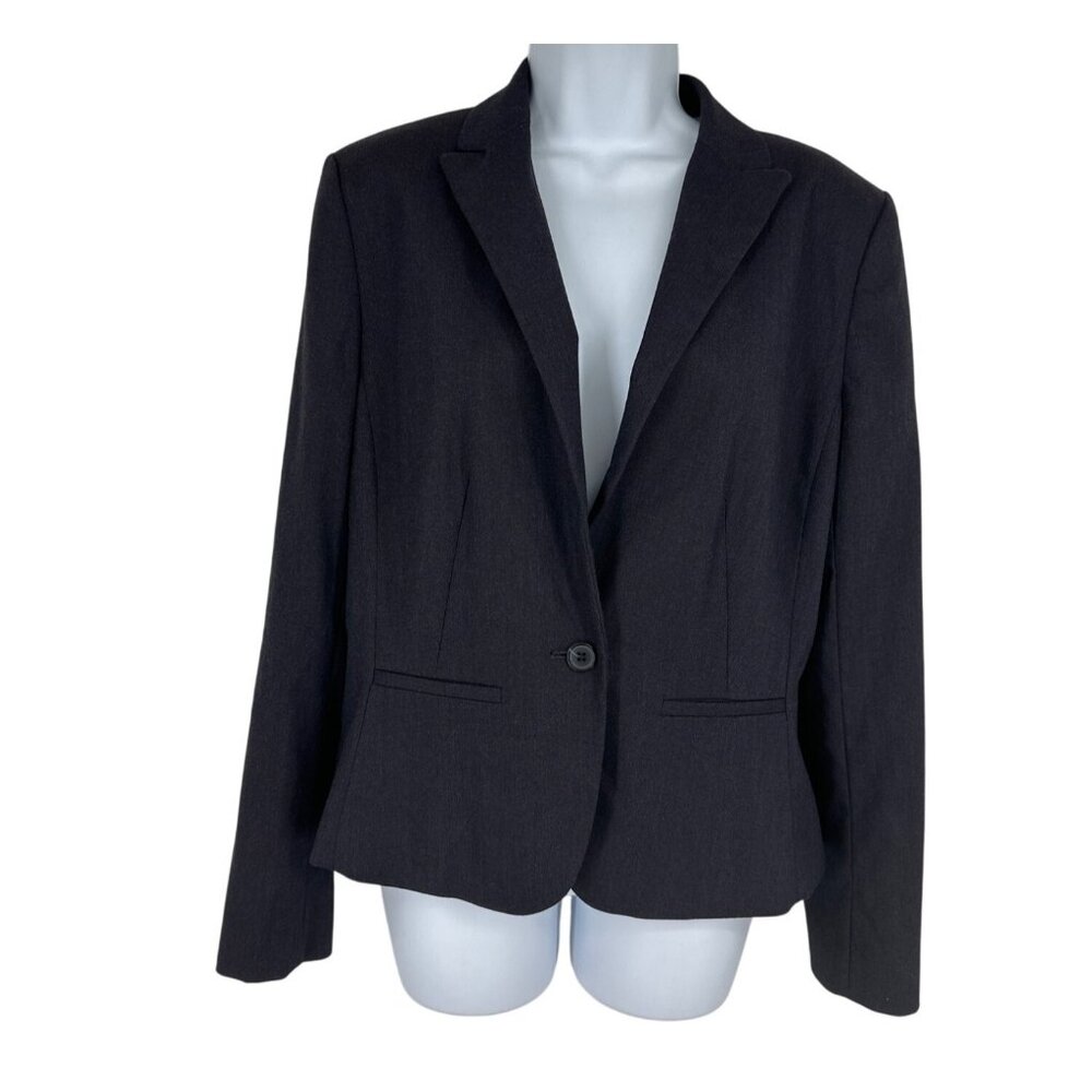 Ann Taylor Women's Black‎ Single Button Closure Blazer Size 10